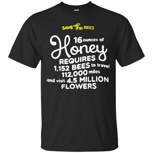Save The Bees Honey Bee T-shirt Black