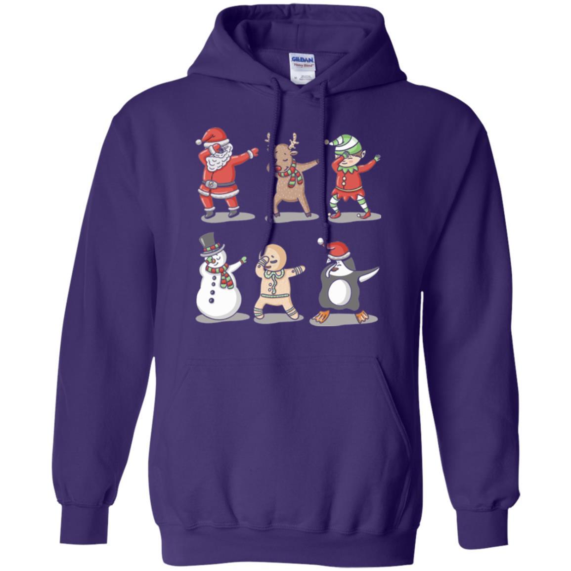 Christmas T-shirt Dabbing Santa Ugly Sweater Purple