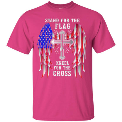 Christian T-shirt Stand For The Flag Kneel For The Cross Heliconia