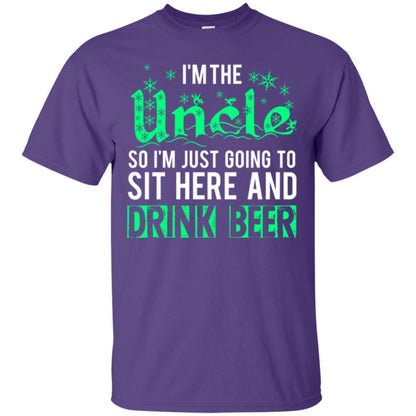 Uncle T-shirt I_m Just Going To Sit Here And Drink Beer Purple