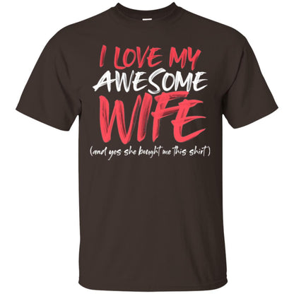 Valentines Day T-shirt I Love My Awesome Wife Dark Chocolate