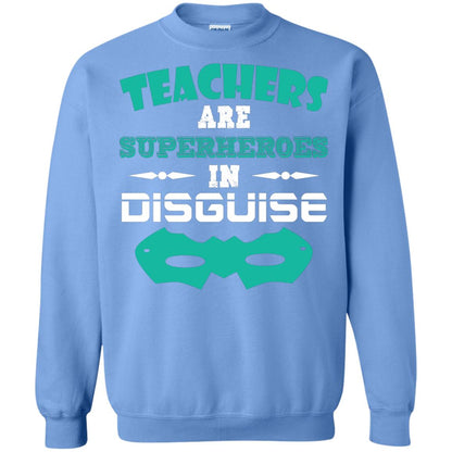 Teachers Are Superheroes In Disguise Movie Lover T-shirt Carolina Blue