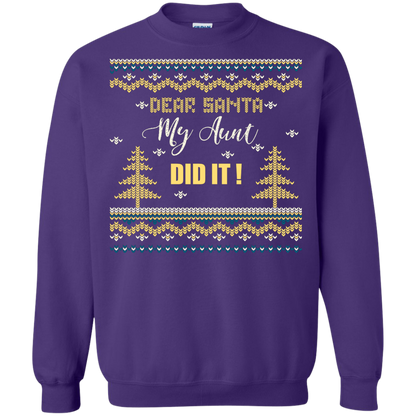 Christmas T-shirt Dear Santa My Aunt Did It Purple