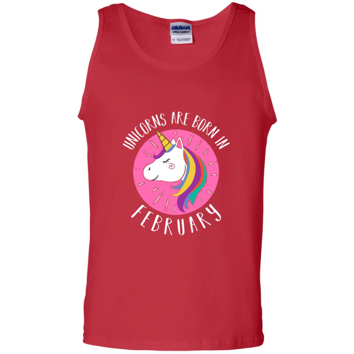February Birthday T-shirt Unicorns Are Born In February Red