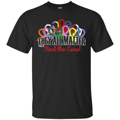 They All Matter Flag Of Find The Cure Cancer Awareness Shirt Black