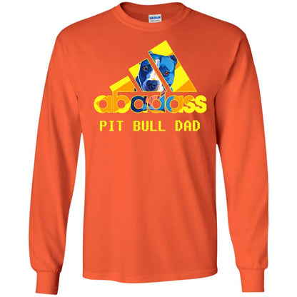 Abadass Pit Bull Dad Daddy Loves Pitbull Shirt Orange