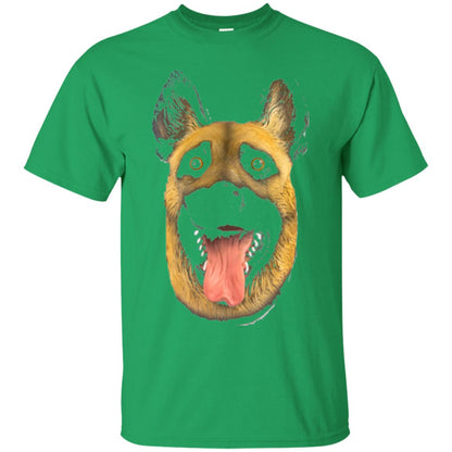 Dog Lover T-shirt Creepy Dog Head T-shirt Irish Green
