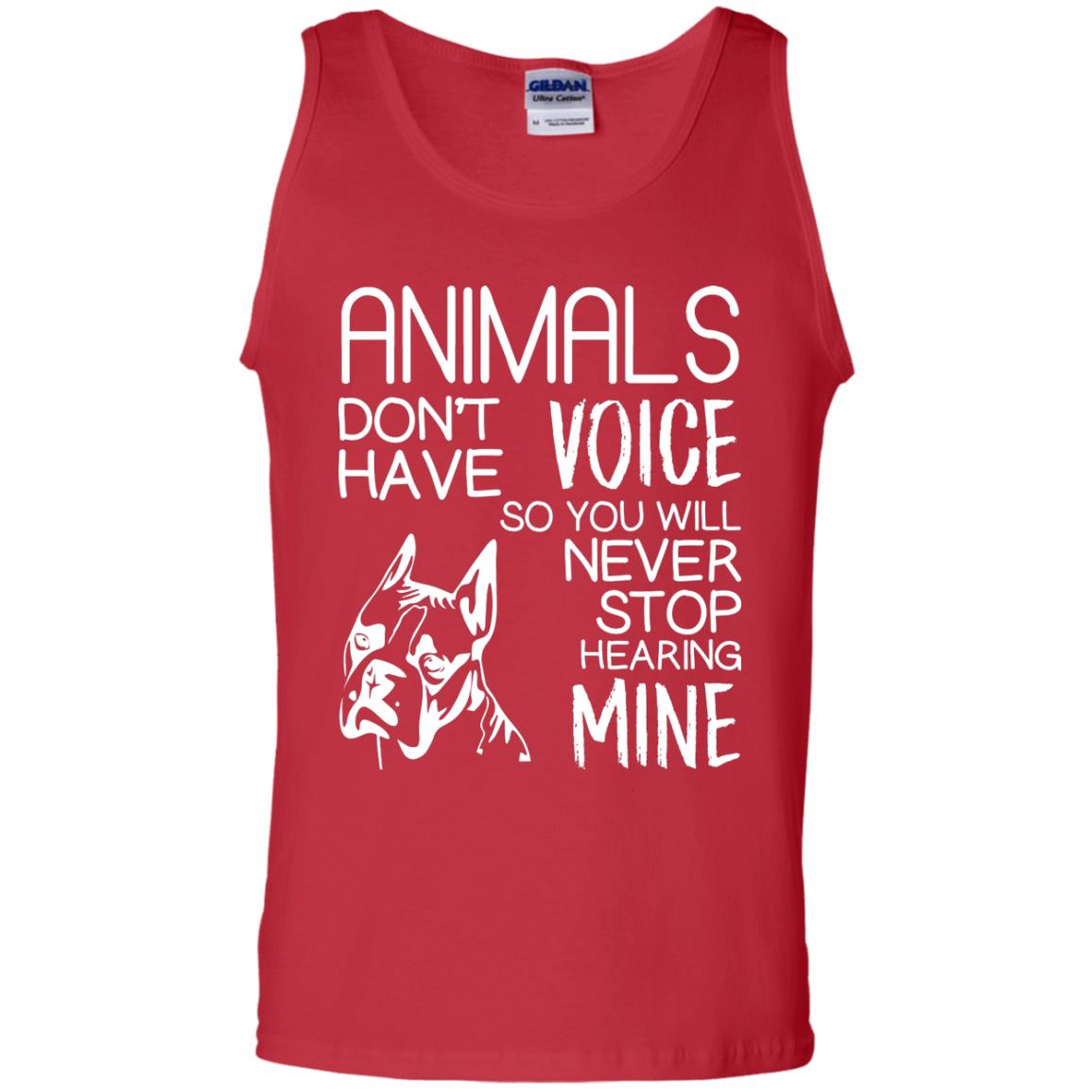 Animals Don't Have A Voice Dog Lover T-shirt Red