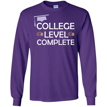 College Level Complete Funny College Graduation Shirt Purple