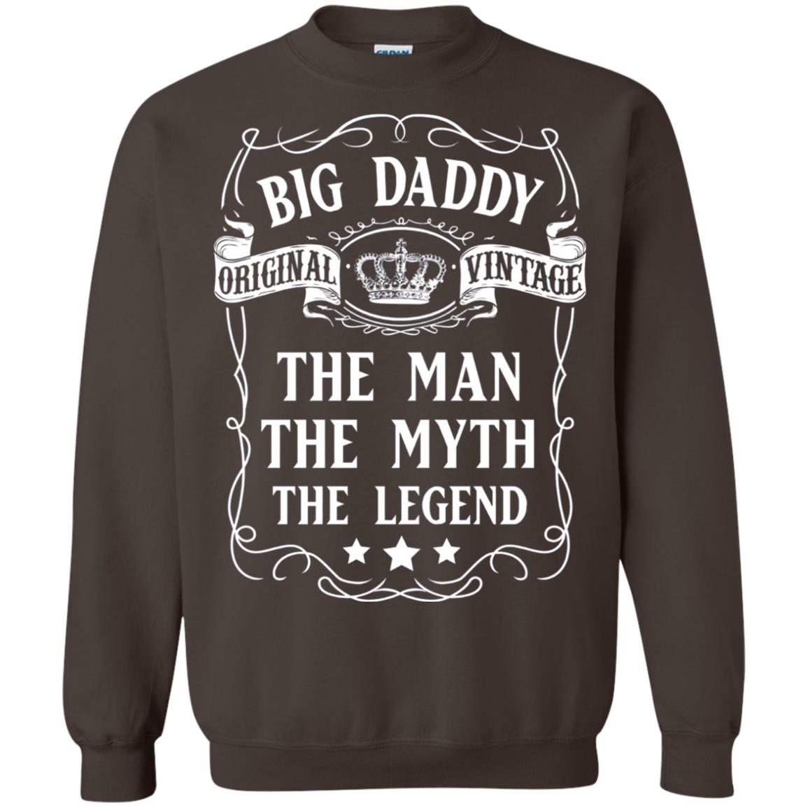 Big Daddy Original Vintage The Man Myth Legend Grandfather T-shirt Dark Chocolate