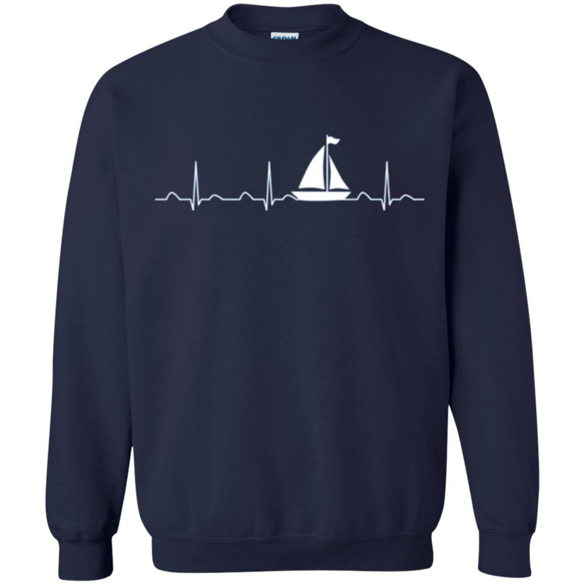 Boating Sailor T-shirt Heartbeat Navy