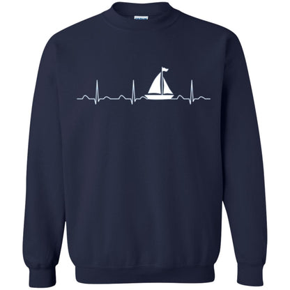 Boating Sailor T-shirt Heartbeat Navy