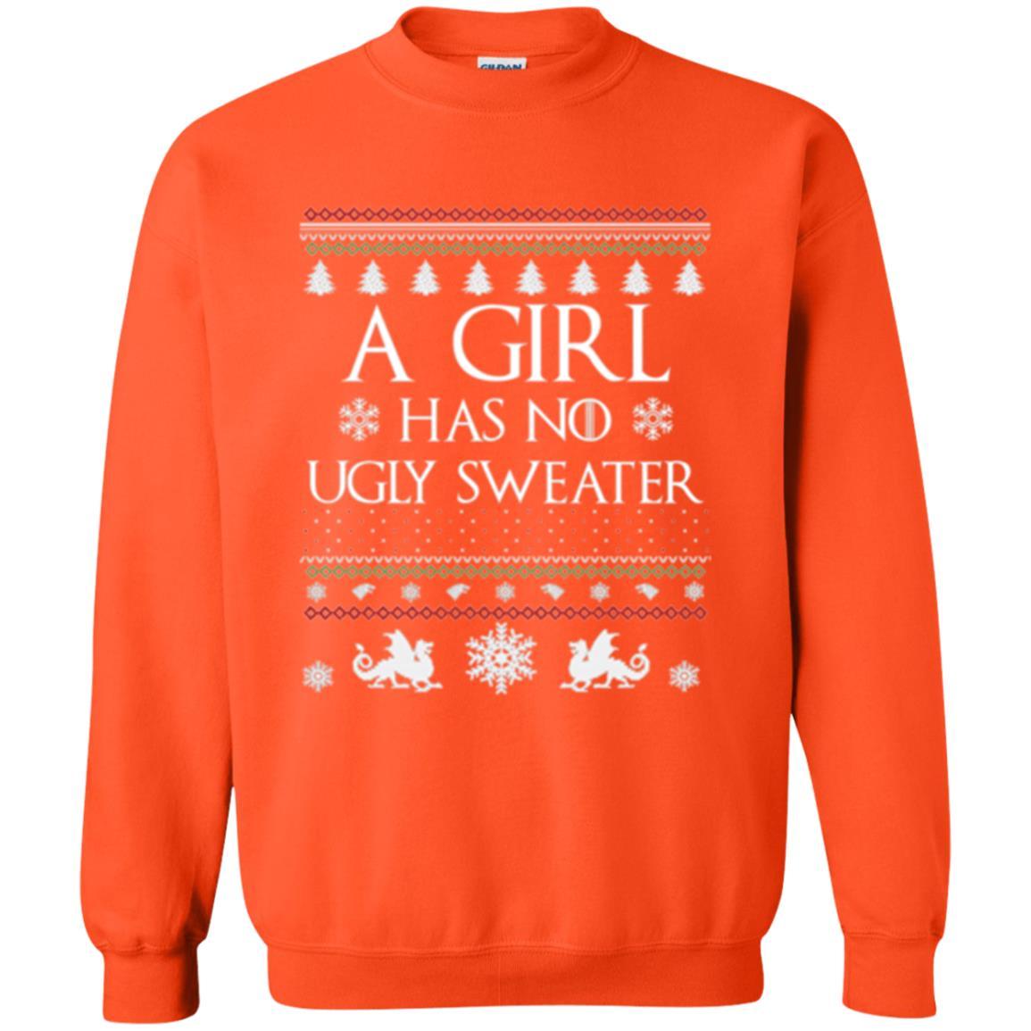 Christmas T-shirt Girl Has No Ugly Sweater Orange