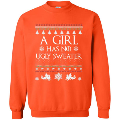 Christmas T-shirt Girl Has No Ugly Sweater Orange