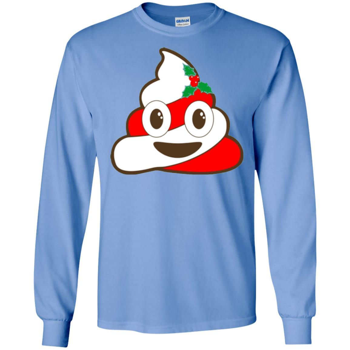 Funny Christmas T-shirt Poop Emojis Christmas Carolina Blue