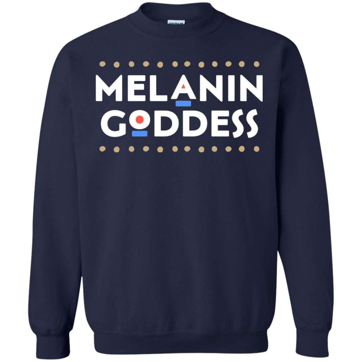 Melanin Goddess African T-shirt Black Girl Poppin_ Navy