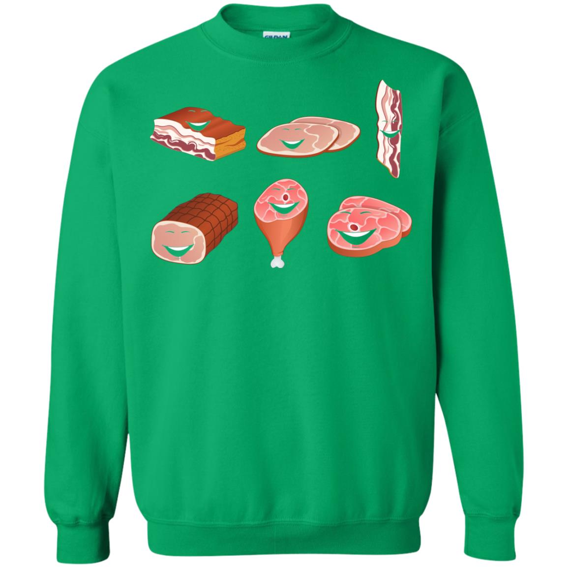 Funny Bbq T-shirt Meat Family Irish Green