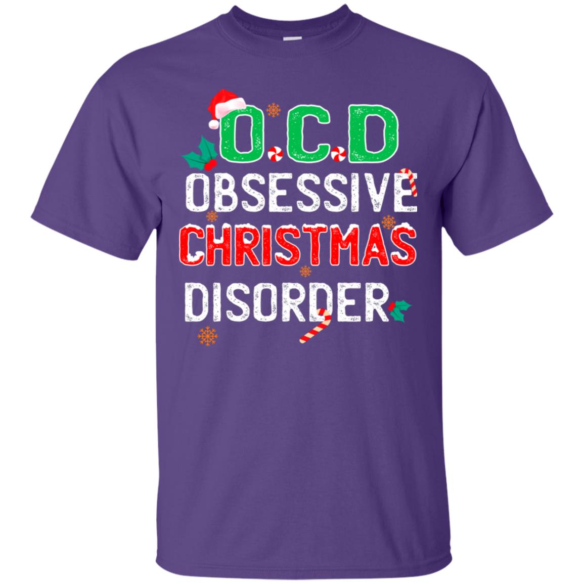 O.c.d Obsessive Christmas Disorder X-mas Gift Shirt Purple