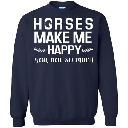 Horse Lover T-shirt Horses Make Me Happy You Not So Much Navy
