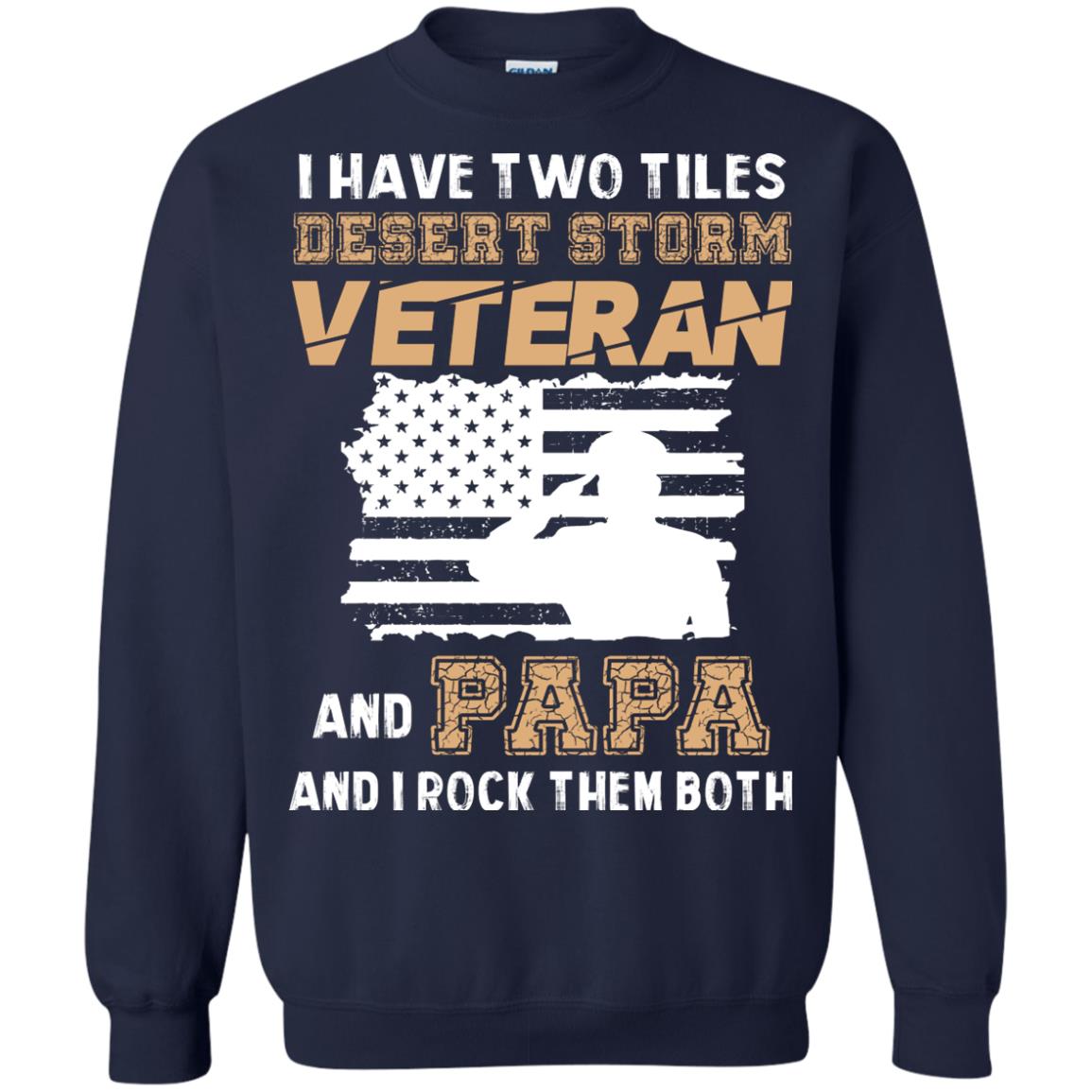 Veteran And Papa And I Rock Them Both Veteran Papa Shirt Navy