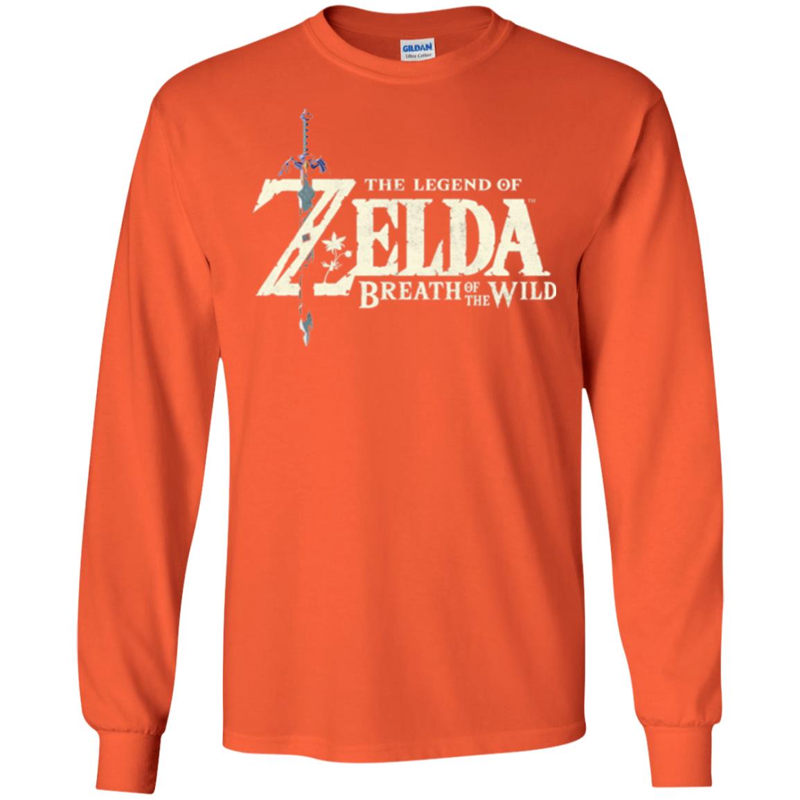 Game T-shirt Nintendo Zelda Breath Of The Wild Orange