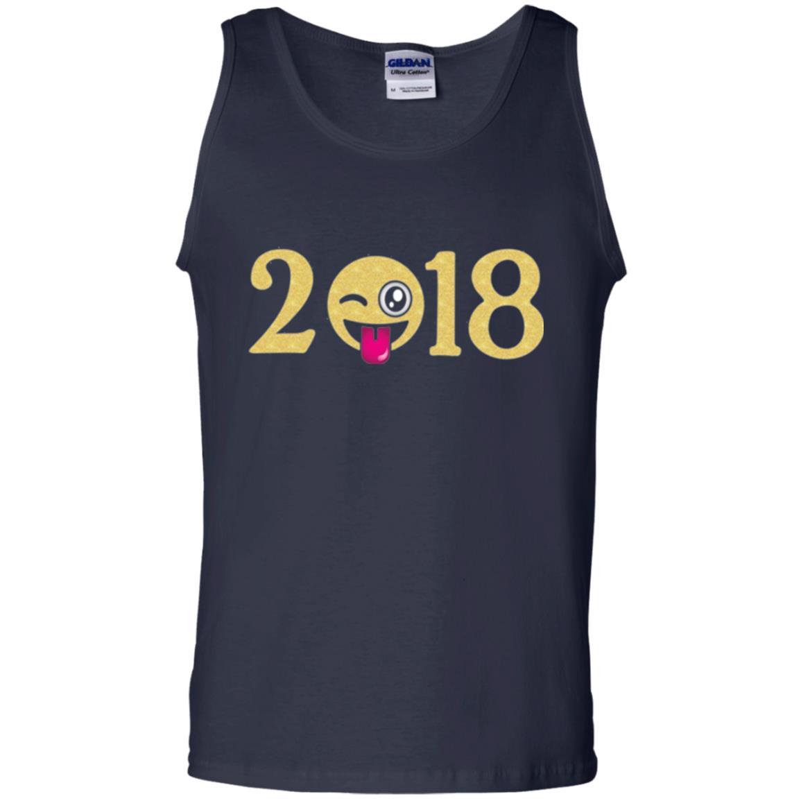 Happy New Year T-shirt Face New Year 2018 Party Navy