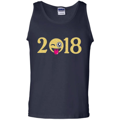 Happy New Year T-shirt Face New Year 2018 Party Navy