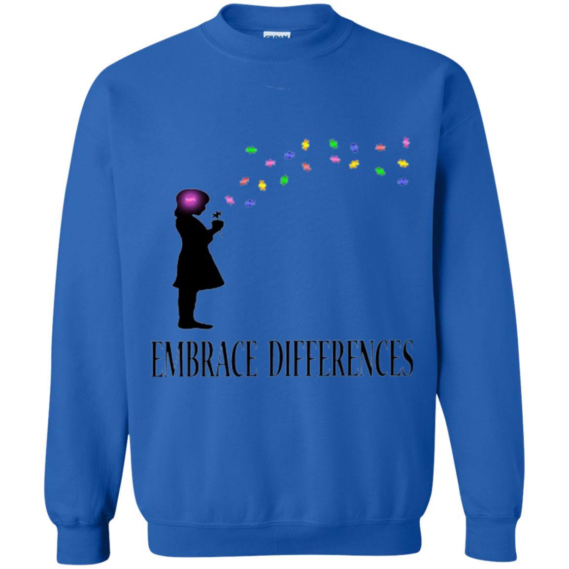 Autism Awareness T-shirt Embrace Differences T-shirt Royal