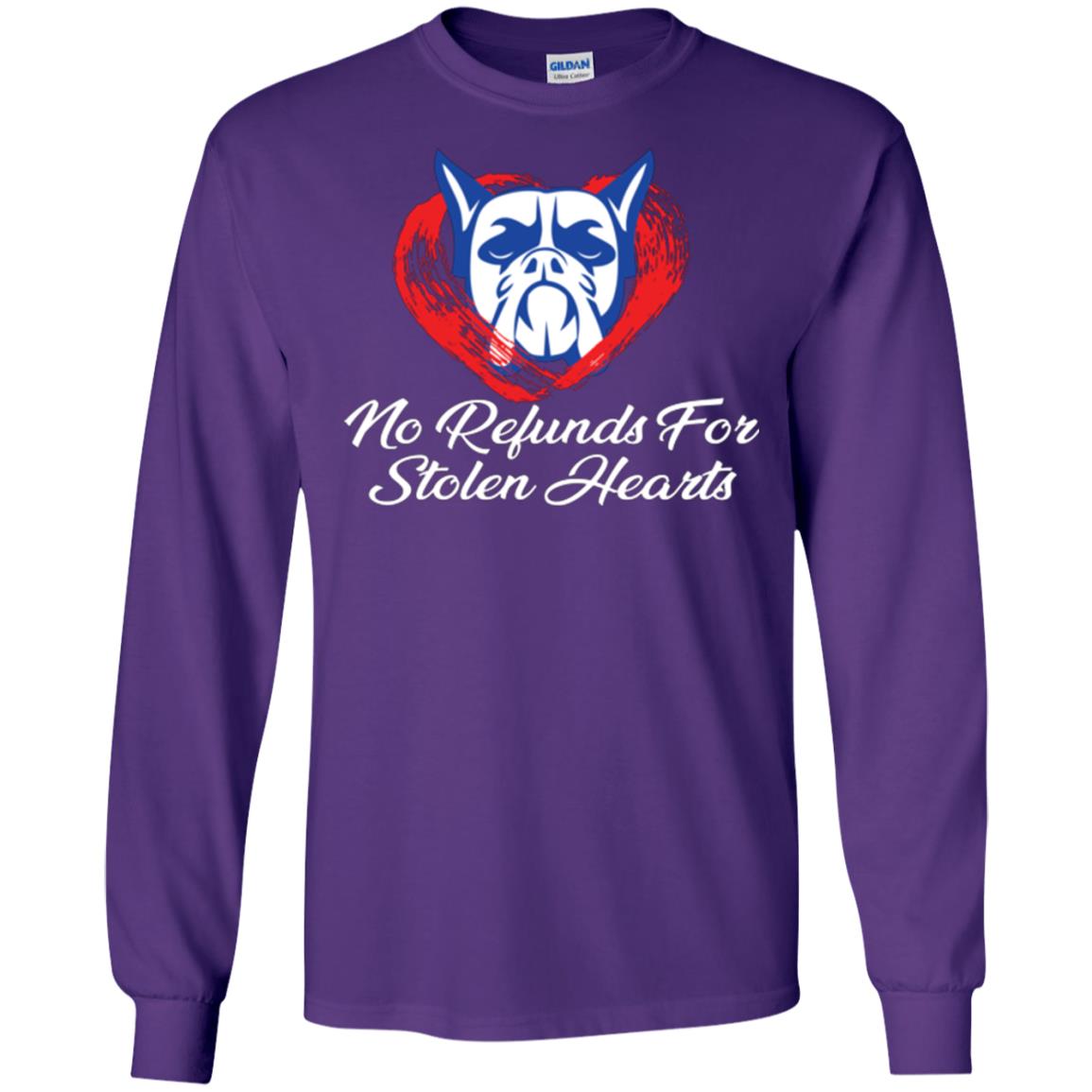 Dog Lover T-shirt No Refunds For Stolen Hearts Purple