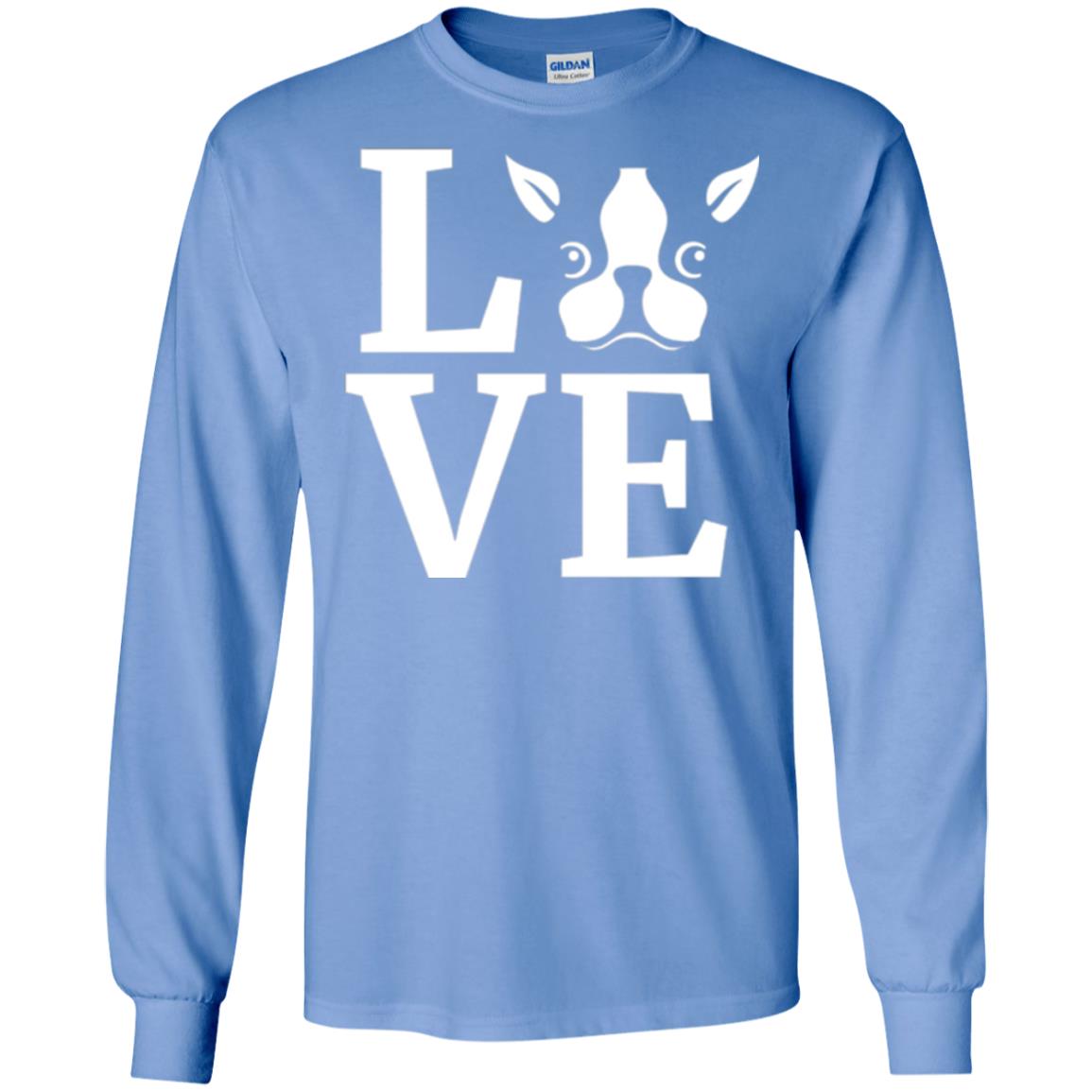 Dog Lovers T-shirt I Love My Boston Terrier Carolina Blue