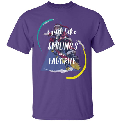 Christmas T-shirt I Just Like To Smile Smiling My Favorite Purple