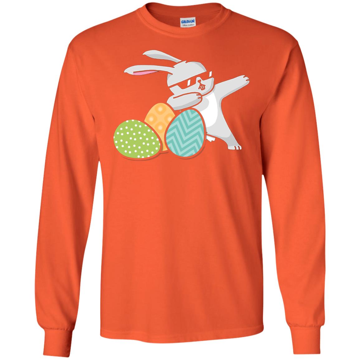 Easter Bunny Dabbing Gift Shirt For Dabbing Lover Orange