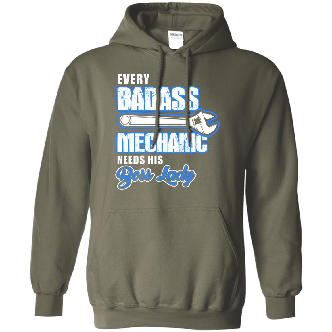 Every Badass Mechanic Needs His Boss Lady Shirt Military Green