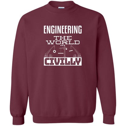 Engineering The World Civilly Civil Engineer T-shirt Maroon