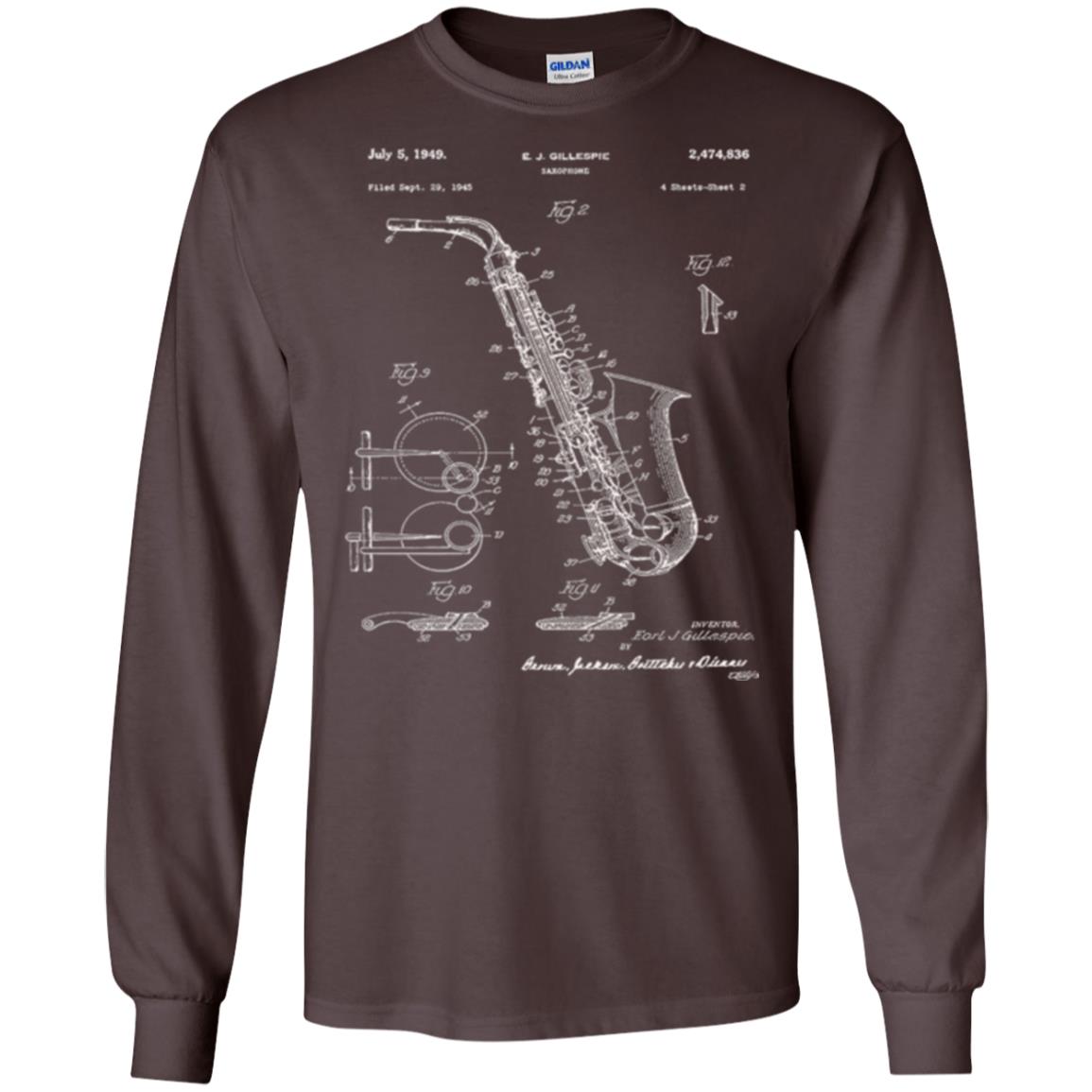 Saxophone Patent Graphic T-shirt Dark Chocolate