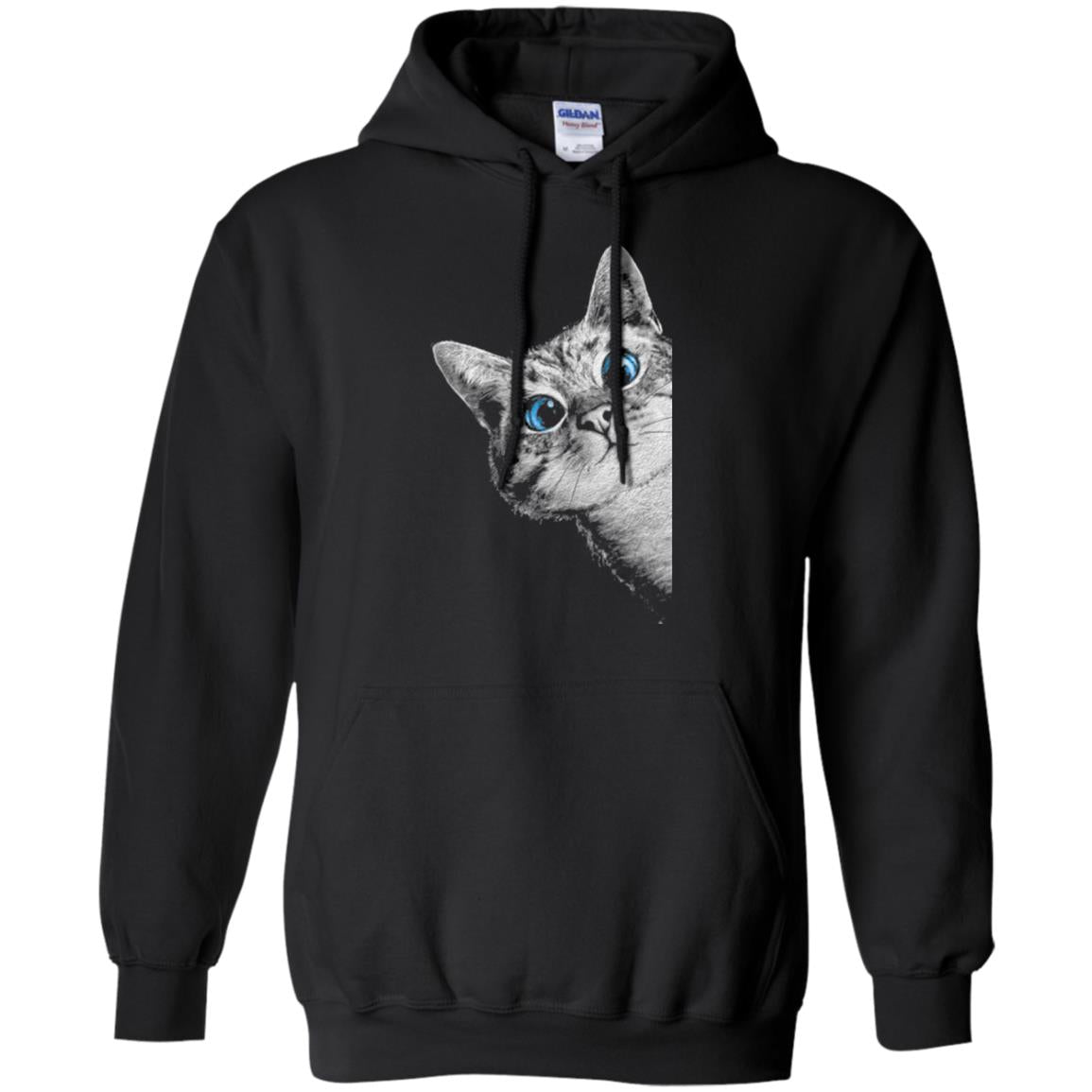 Cat Lovers T-shirt Cute Face Black