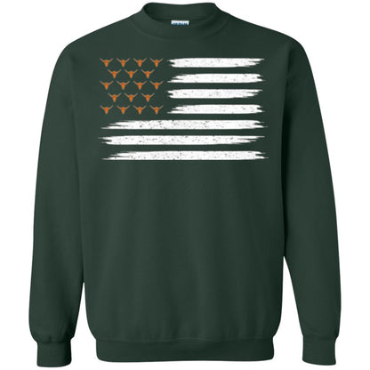 Vintage Texas United Longhorn Flag T-shirt Forest Green