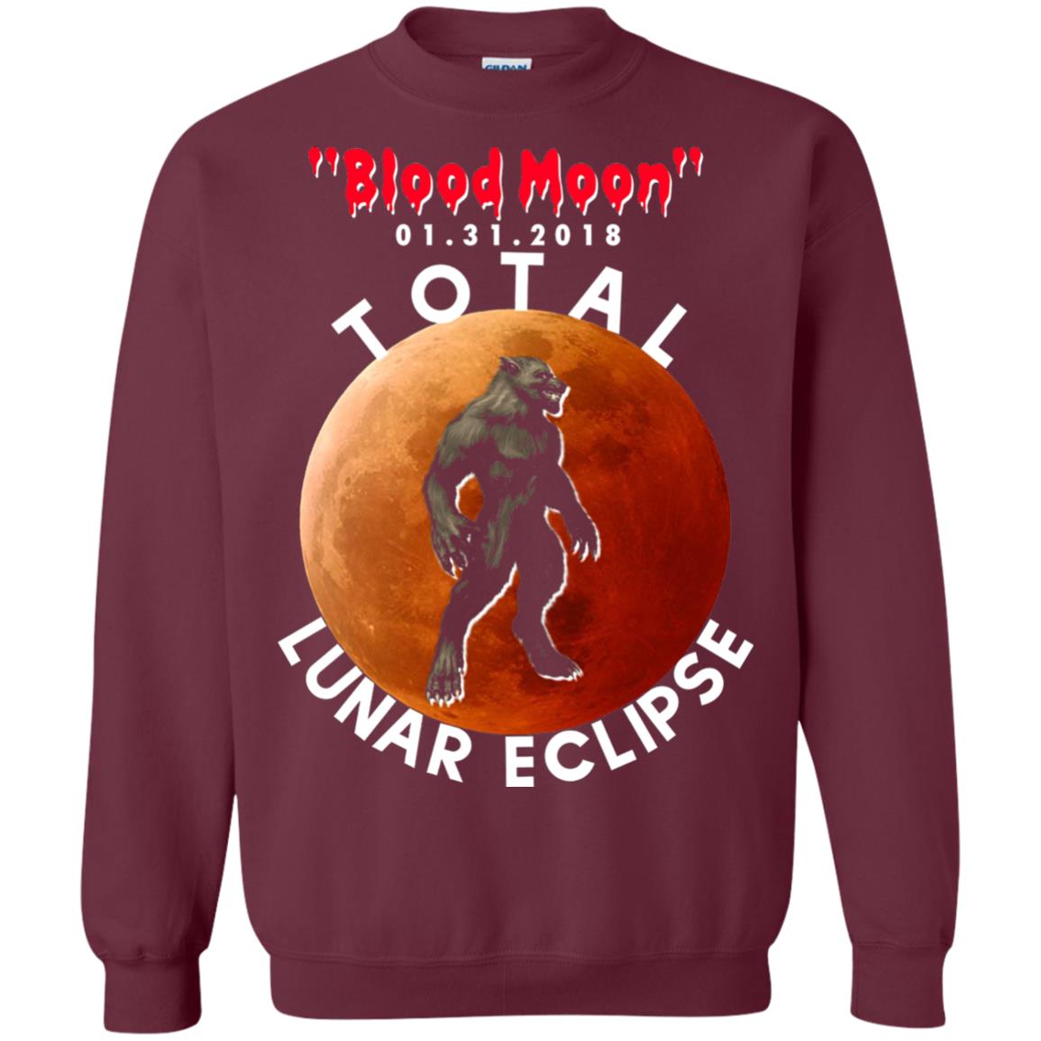 Best Total Lunar Eclipse Shirt 2018 - Blood Moon Werewolf T-shirt Maroon