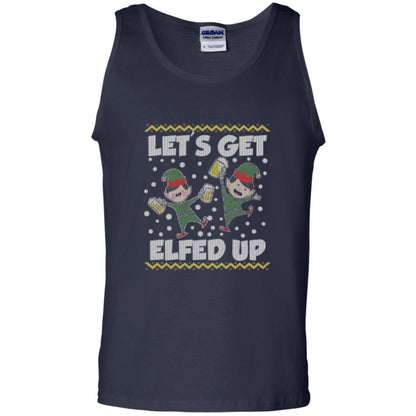 Christmas T-shirt Let's Get Elfed Up Navy