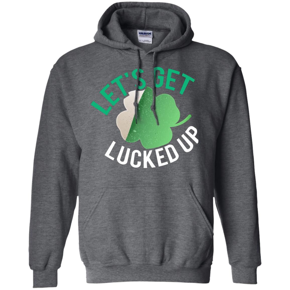 Let's Get Lucked Up Shamrocks Saint Patrick's Day T-shirt Dark Heather
