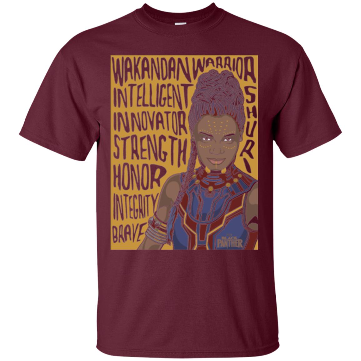 Black Panther Movie Shuri Word Art T-shirt Maroon