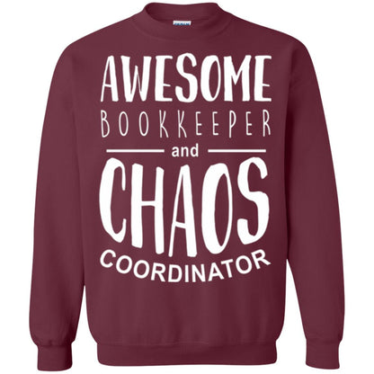 Bookeeper T-shirt Awesome Bookkeeper And Chaos Coordinator Maroon