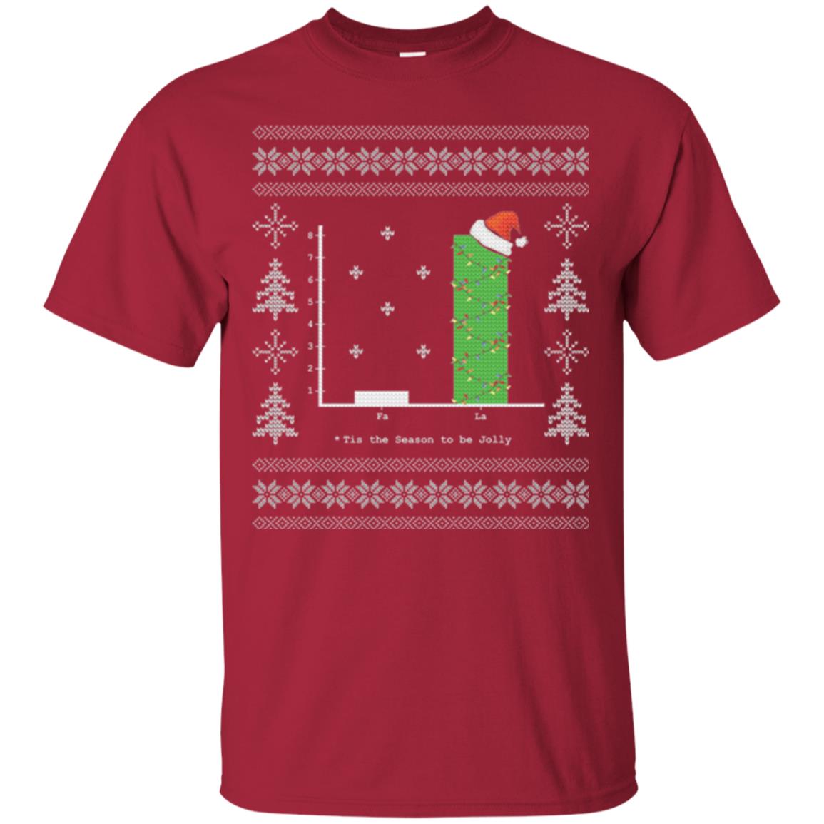 Christmas T-shirt Carol Bar Graph Cardinal