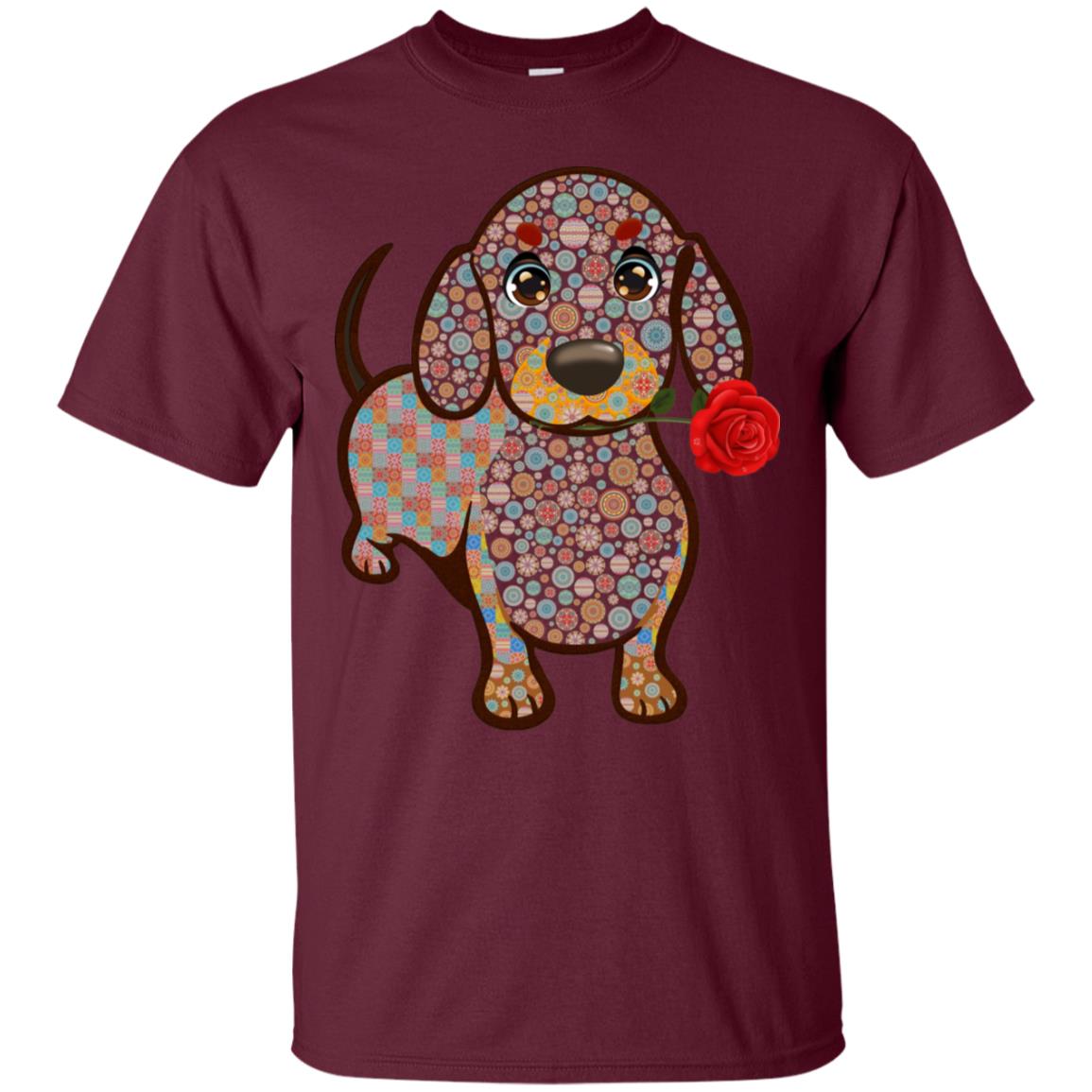 Dachshund Quilts Idea Gift Shirt For Mens Womens Maroon