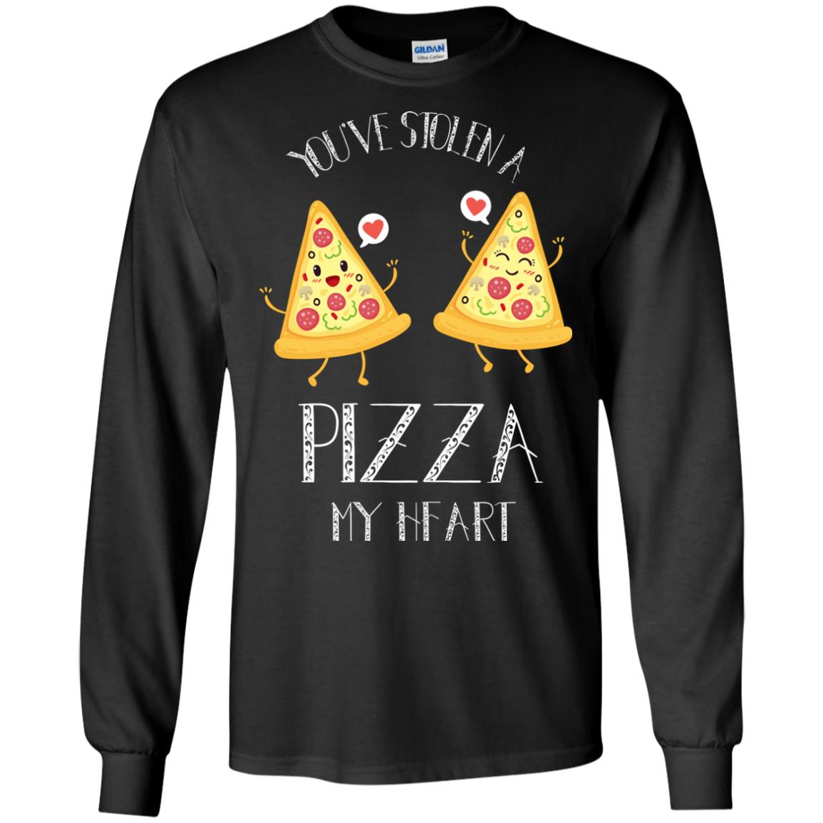 Pizza Lover T-shirt You've Stolen A Pizza My Heart Black