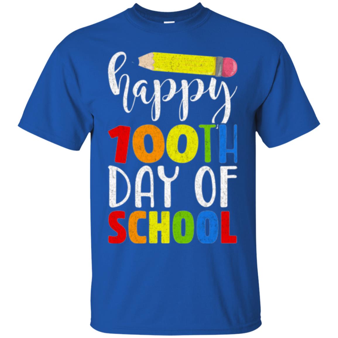 Happy 100th Day Of School Teacher T-shirt Royal