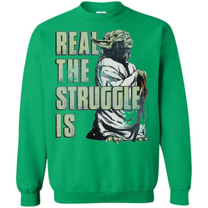 Film T-shirt Star Wars Yoda Real The Struggle Is Graphic