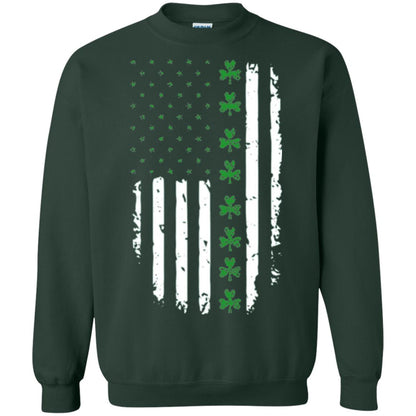 Irish American Flag St. Patrick_s Day T-shirt Forest Green