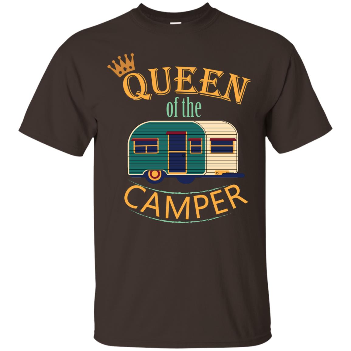 Queen Of The Camper Camping Lover Shirt Dark Chocolate