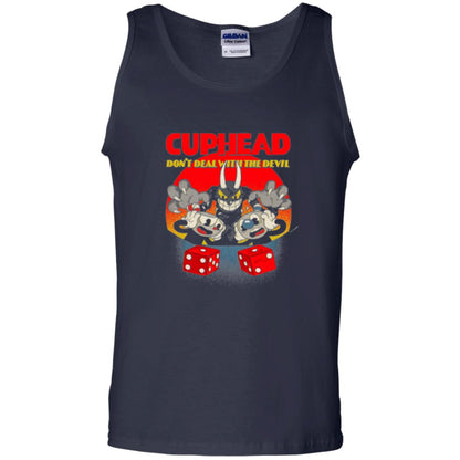 Gamer T-shirt Cuphead Don_t Deal With The Devil Navy